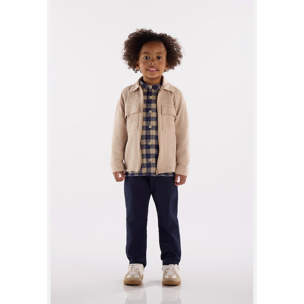 Jaqueta Infantil em Malha Jacquard Xadrez Up Baby