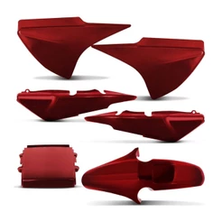 Kit Conjunto Carenagem de Plástico 3 Peças Titan 150 06/08 Job 2007 Vermelho Pro Tork 003-5002