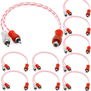 10 Cabo Y RCA Blindado 1 Femea 2 Macho Injetado Vermelho 4mm em Oferta na Shopee