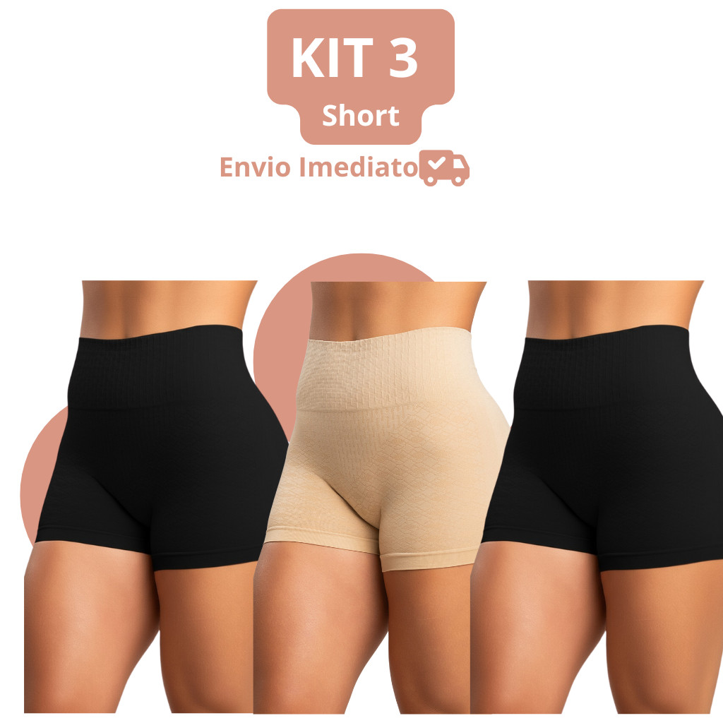 Kit 3 Short Conforto Feminino Segunda Pele Anagua Short Íntimo