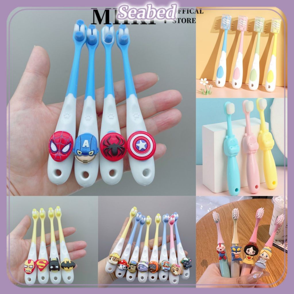 Escova de dentes infantil macia para crianças, desenho animado fofo Sanrio Marvel Universe Spider-Man 3-12 anos, 