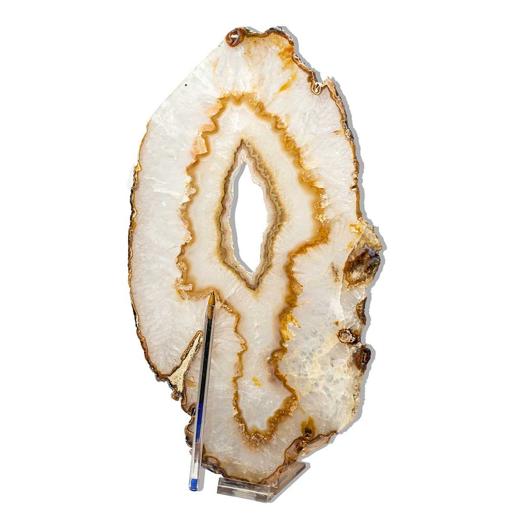Porta Frios Chapa de Ágata Natural Grande 780g 32,5cm Classe B