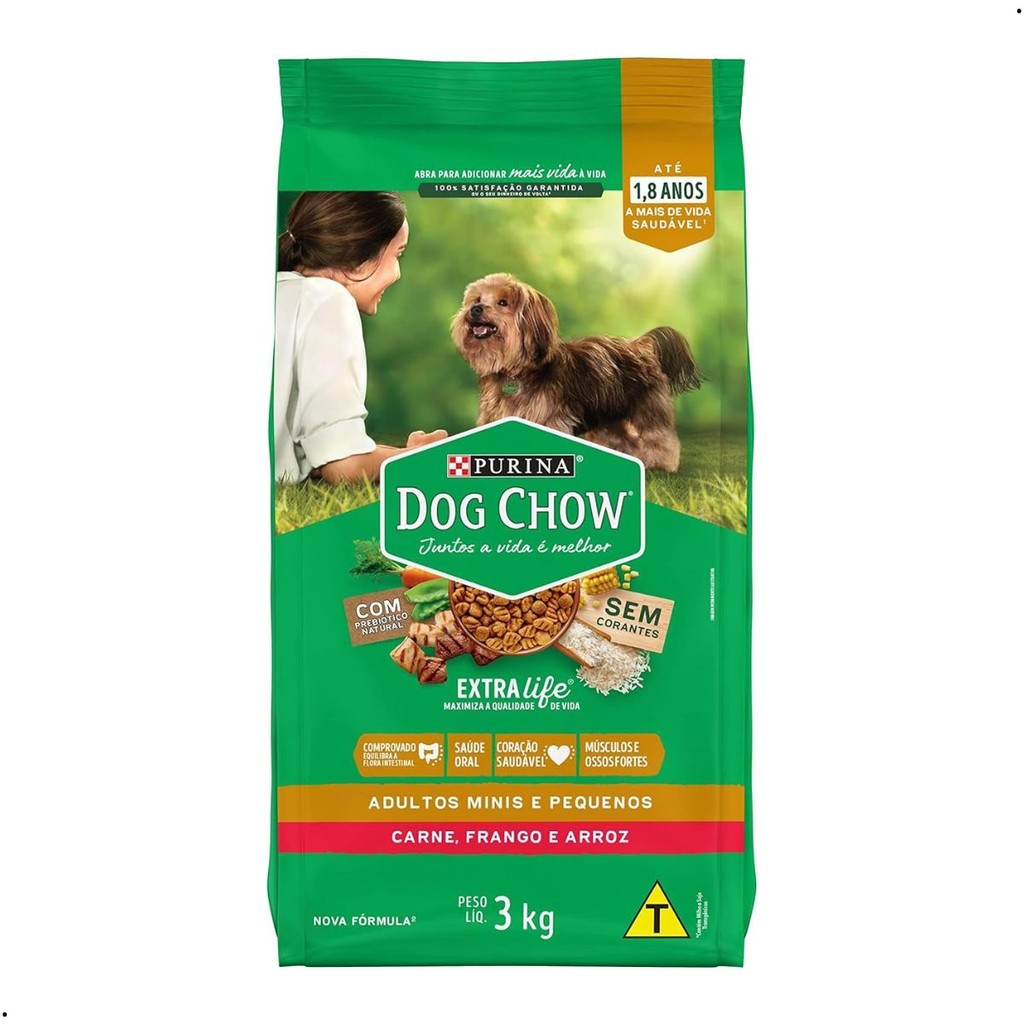 Alimento Dog Chow Extra Life Cães Adultos P Carne Frango 2,5kg