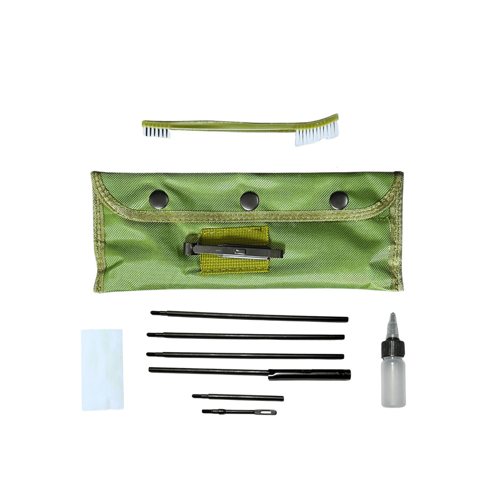 Kit Limpeza Carabinas Pressão Rossi 5,5 e 6mm – 11 Peças Completo com Escovas, Varetas e Estojo Organizador