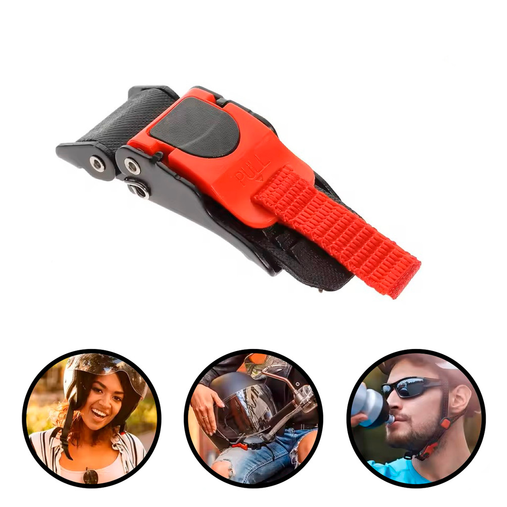 Trava De Capacete De Moto Motocicleta Fivela Fecho Jugular Ajustável Engate Rápido Universal