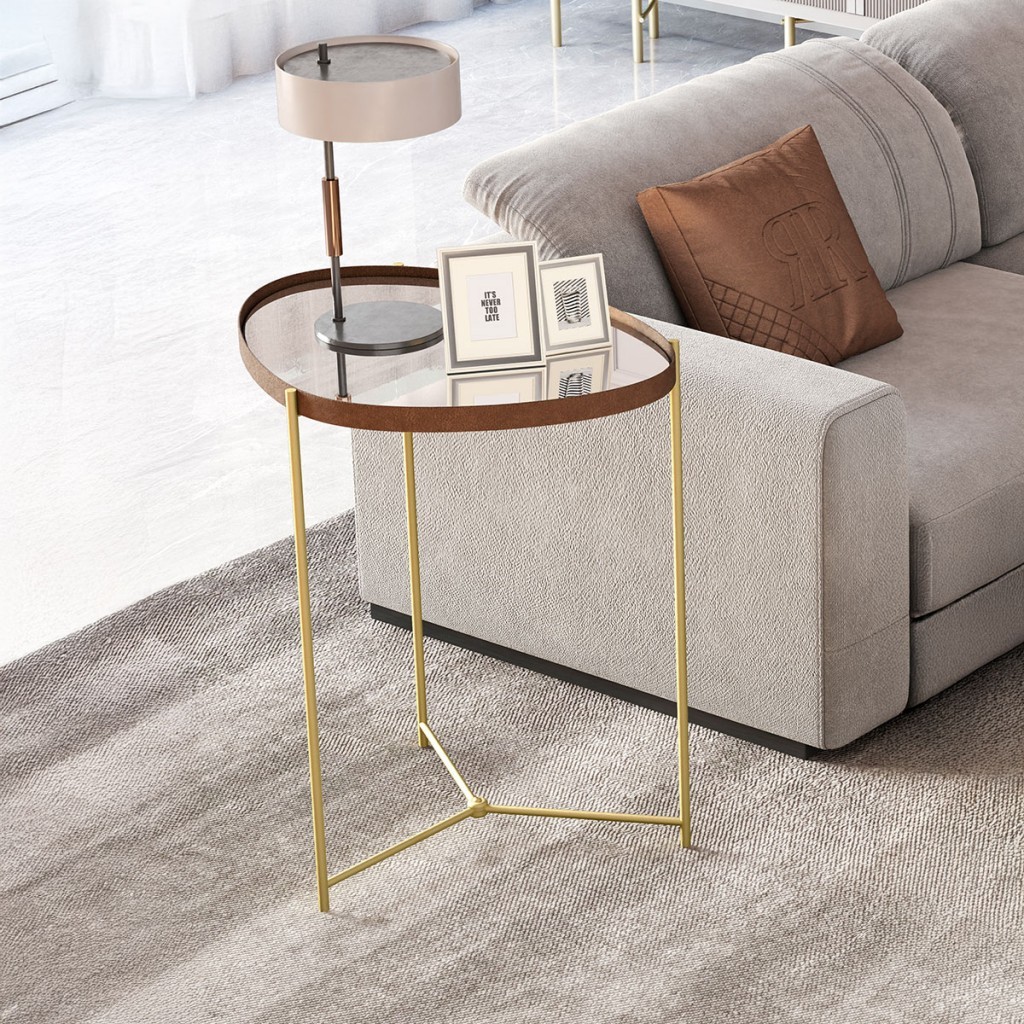 Mesa de Canto Orgânica Alamanda Com Espelho - JB Bechara em Oferta na Shopee