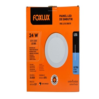 Painel LED Foxlux 24W Downlight Bivolt 6500K Redondo Embutir | Luz intensa, design discreto em Oferta na Shopee