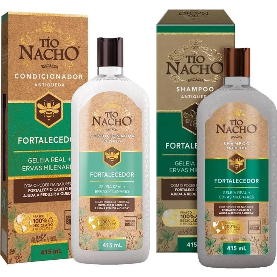 Kit Tio Nacho Fortalecedor Antiqueda Geléia Real Shampoo 415ml e Condicionador 415ml em Oferta na Shopee