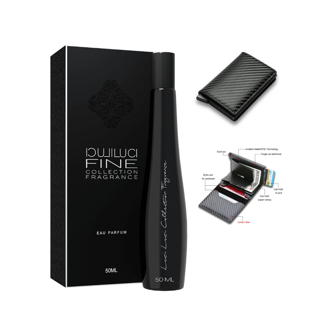 Perfume Masculino Luci Luci 50ml Carteira Porta Cartão Slim em Oferta na Shopee