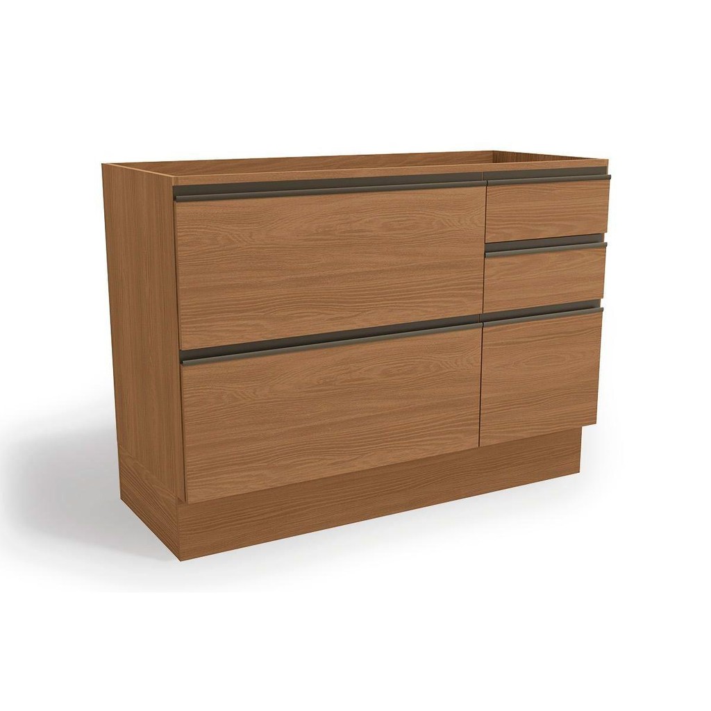Gabinete p/ Pia Cozinha Balcão Maxxi G746 c/ 1 Porta e 4 Gavetas s/Tampo 120cm Canela - Kappesberg em Oferta na Shopee