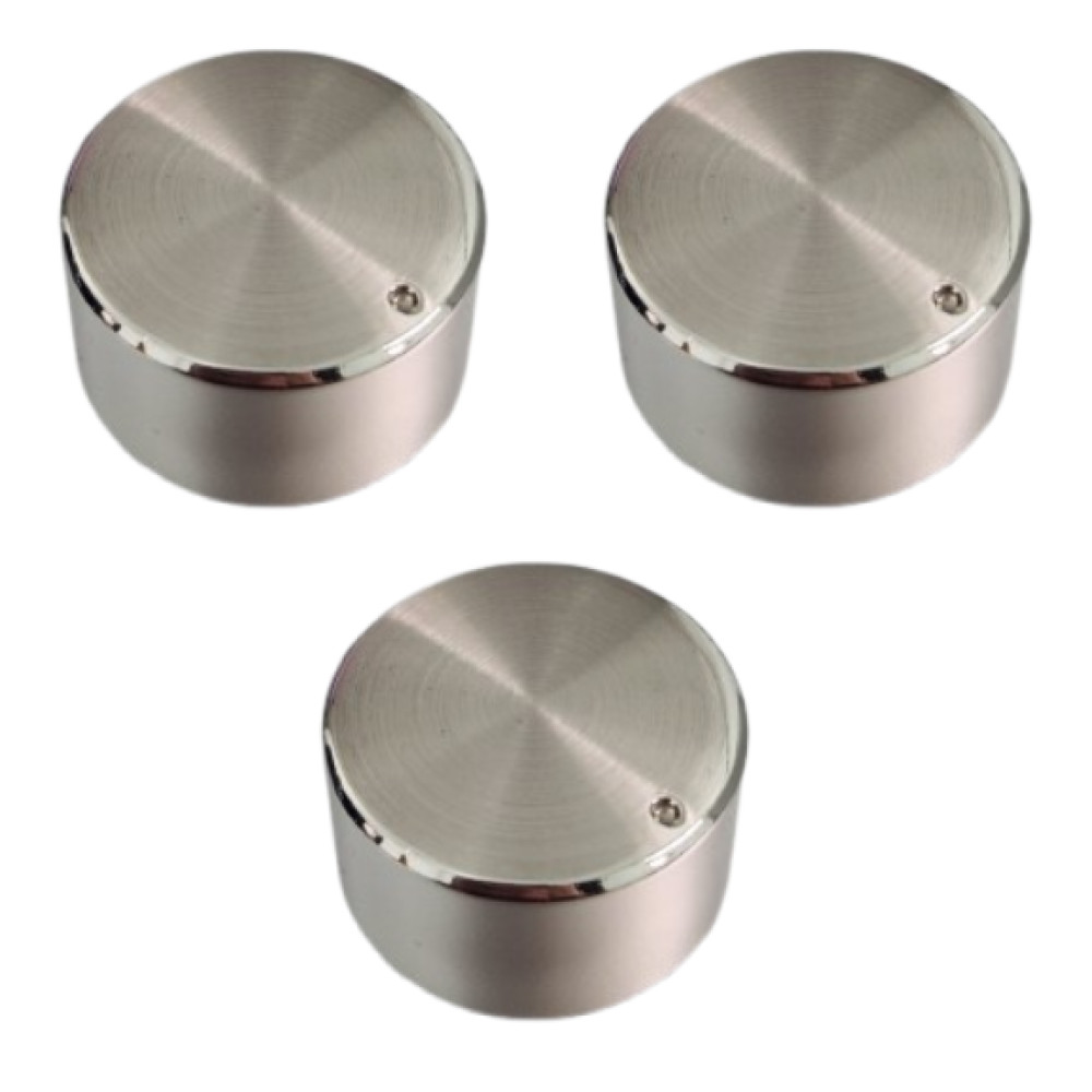 Kit 3 Botão Manipulador Em Inox Pra Forno Fischer Tramontina