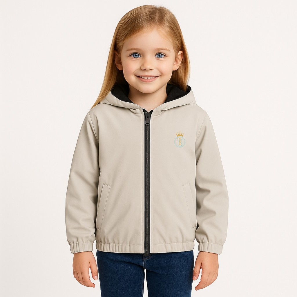 Combo 2 Jaquetinhas Corta Quebra Vento Infantil Menina Tecido Macio Com Touca Punho E Fecho