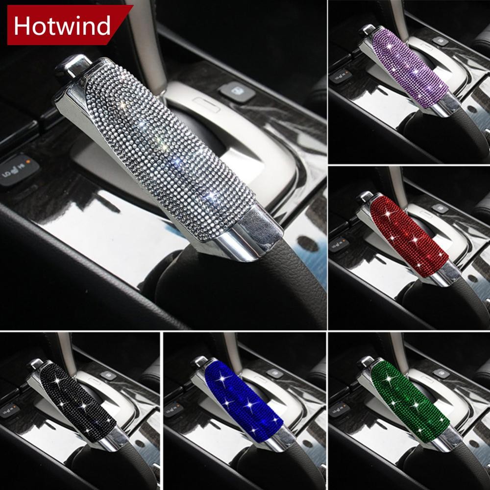 HOTWIND Capa De Freio De Mão De Carro , 1 Peça , Estilo Incrustado De Diamantes , Acessórios De Modificação De Interiore