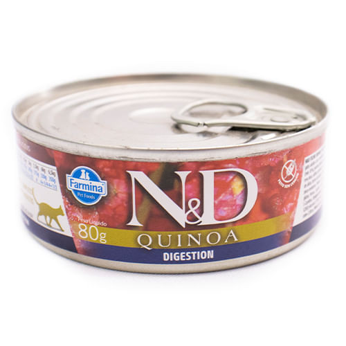Ração Úmida N&D Quinoa Digestion Cordeiro para Gatos Adultos 80g