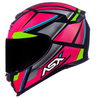 Capacete Asx Eagle Explorer Brilho Preto/Rosa/Prata em Oferta na Shopee