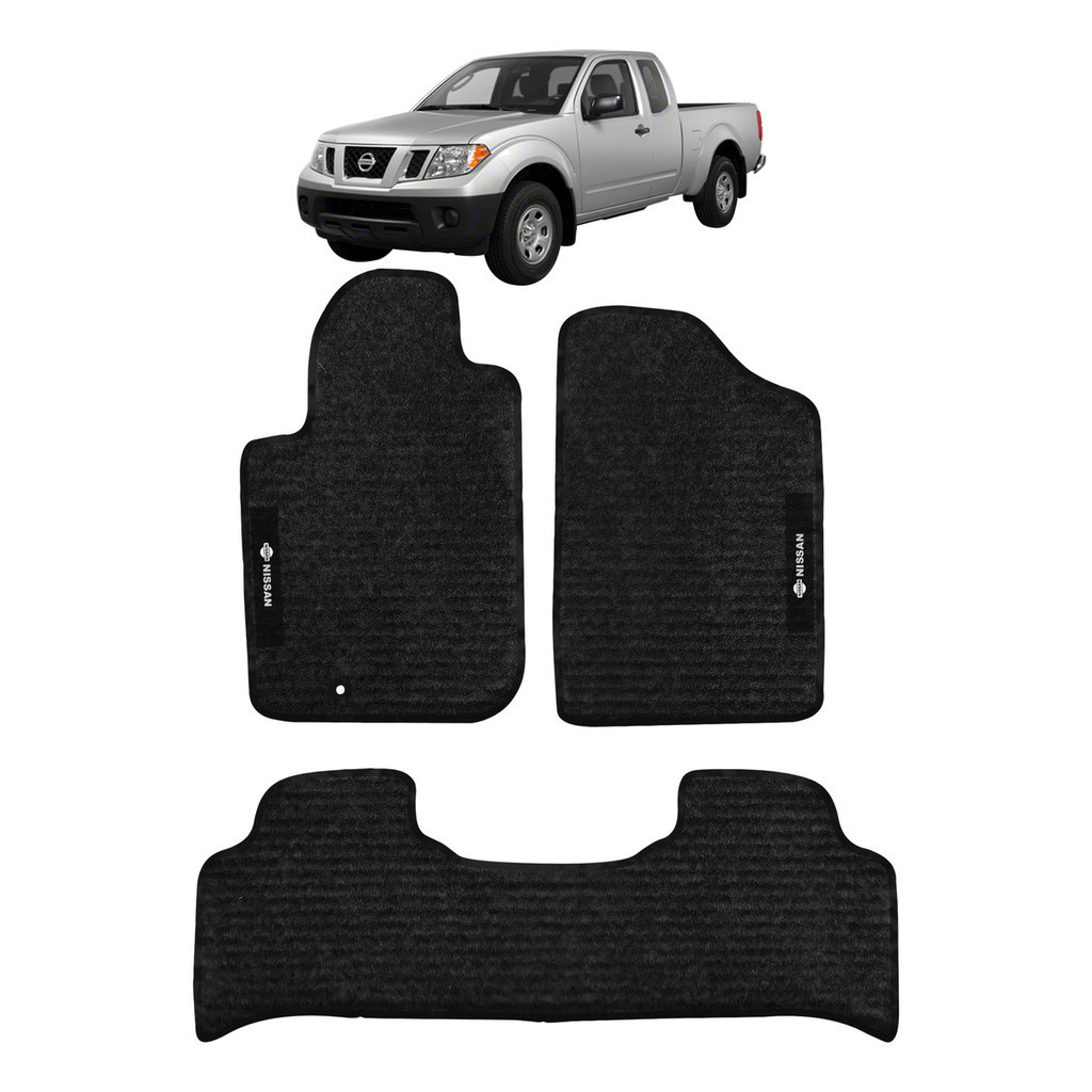 Kit de tapetes 3 peças específico Frontier 2010 11 12 13 14 15 16 2017 Carpete Preto