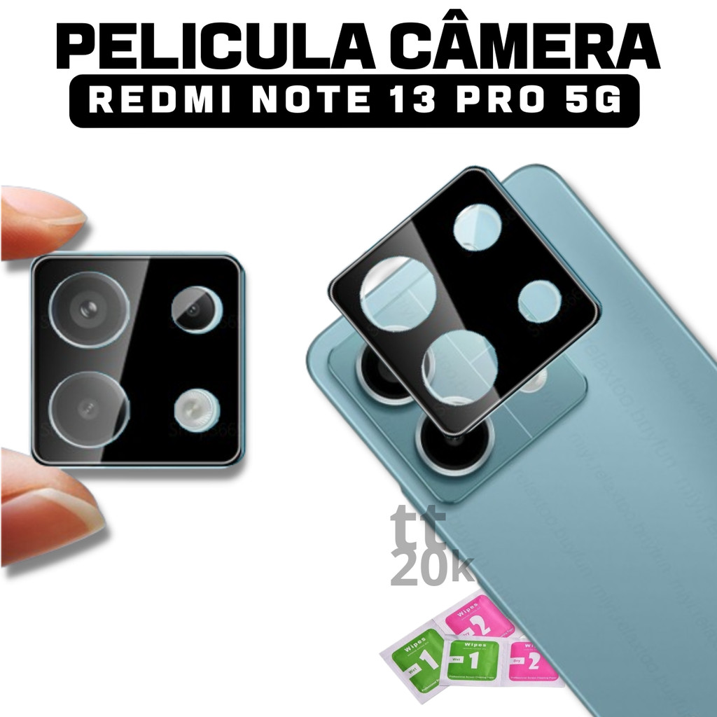 Película Câmera Redmi Note 13 Pro 5G Proteção Lente + Kit Aplicação