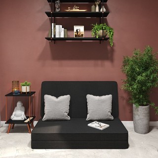 Cama Sofá Dobrável Casal Preto – Modelo Versátil 3 em 1 p/ Sala, Quarto ou Escritório