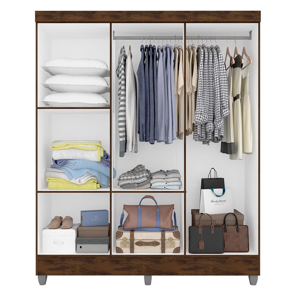 Detalhes do Guarda Roupa Casal Cancun Sem Gavetas 6 Pts Cap/pre - Móveis Arapongas