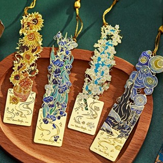 Marcadores De Metal De 1 Unidade Com Borla , Marcador Oco Dourado Van Gogh Monet Pintura A Óleo Tema Marca De Livro Para em Oferta na Shopee