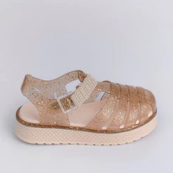 Sandália Infantil Menina Belinha Brilho Kidy Gloss Confortável Estilo Macia Fashion Bloguerinha