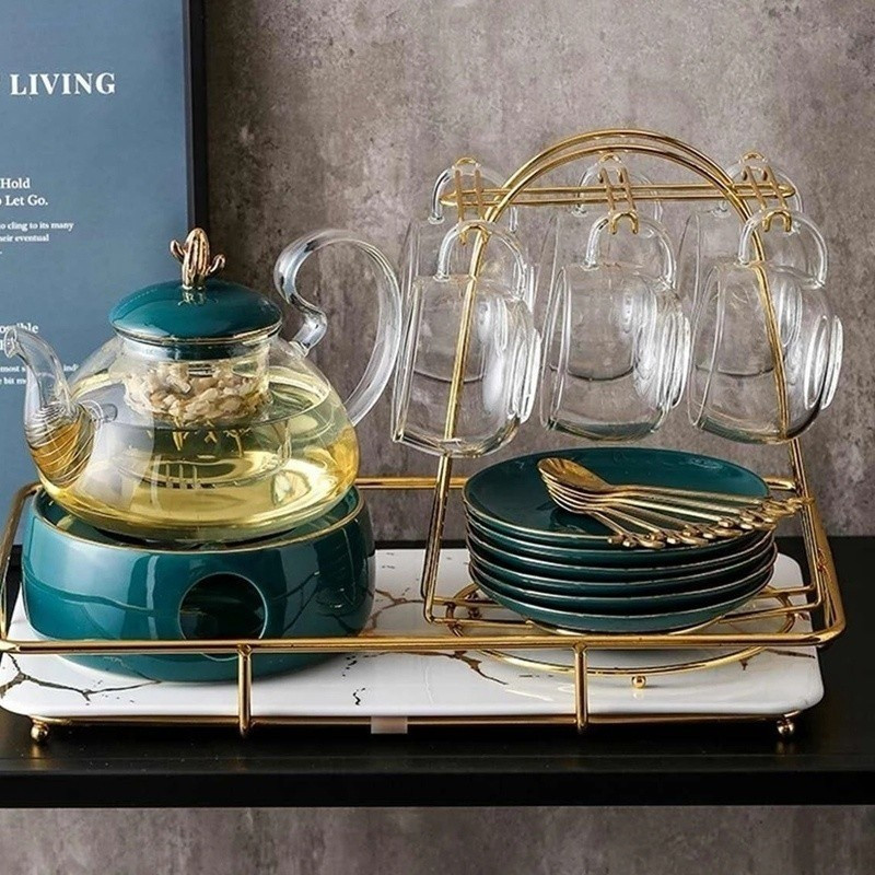 Detalhes do Porta Canecas De Café Nordic Home Cozinha Mesa 6 Xícaras Suporte Metal Dourado