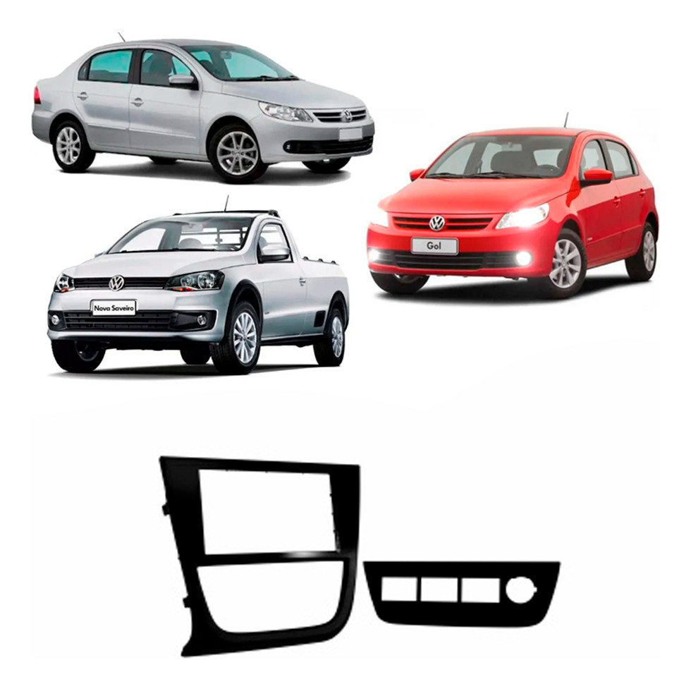 MOLDURA 2 DIN VW GOL/SAVEIRO G5 BLACK PIANO FIAMON 4286