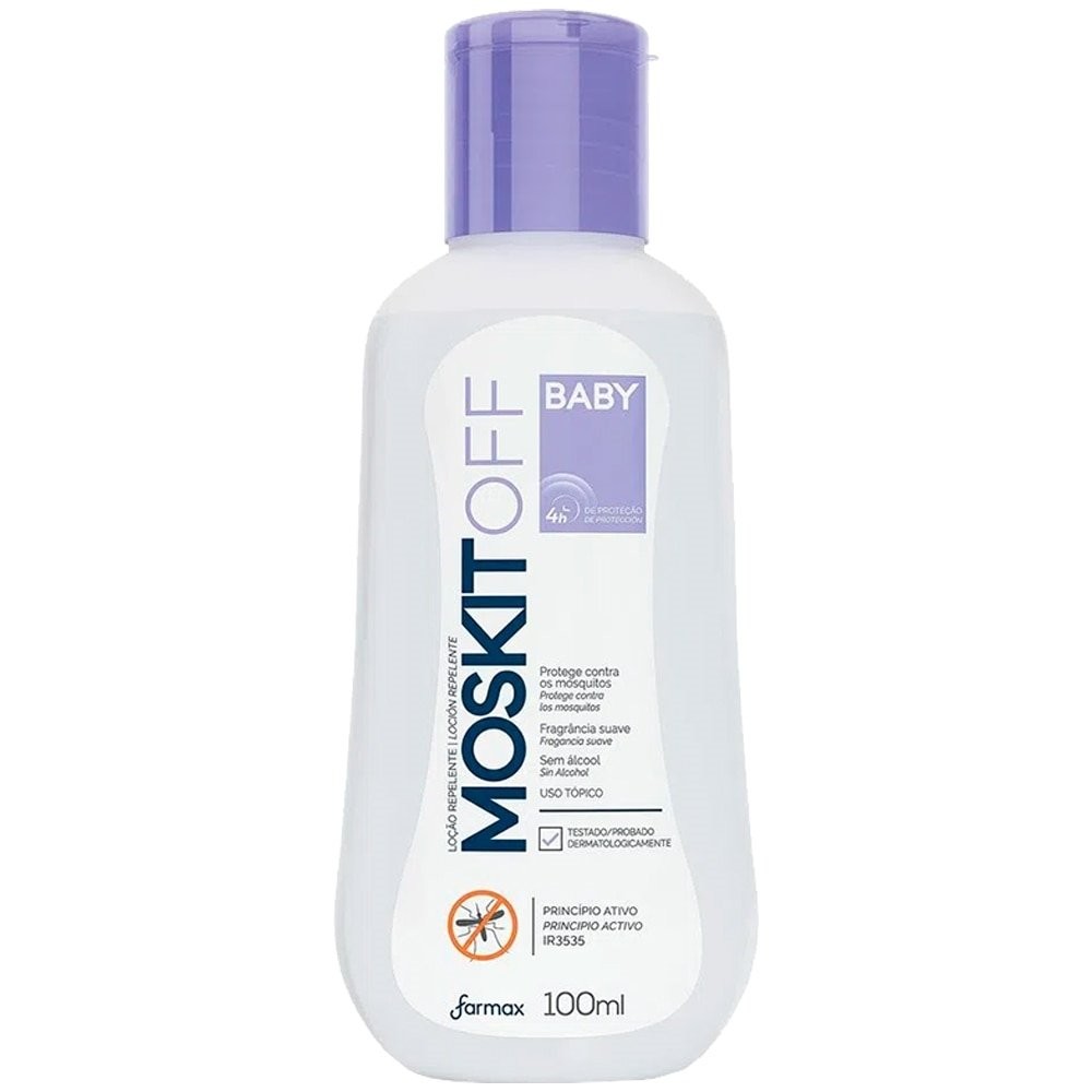 Repelente de Insetos Farmax Baby Moskitoff Loção 100ml em Oferta na Shopee