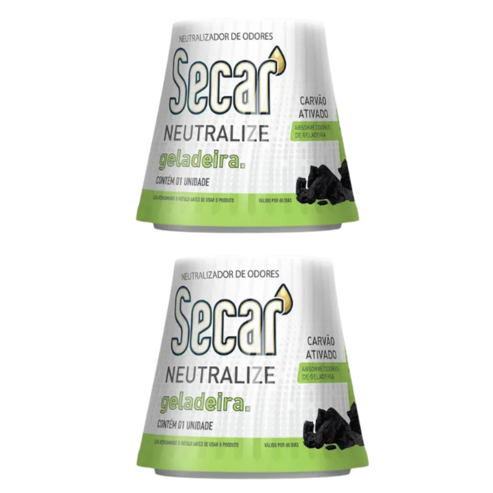 2 Neutralizador Odor Geladeira Secar 60 Dias Carbono Carvão Ativado Sem Perfume Elimina Mau Cheiro
