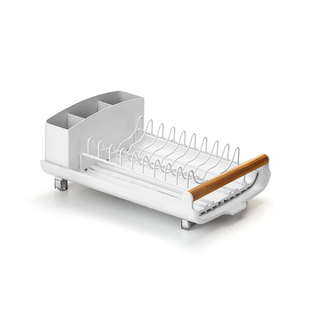 Escorredor Organizador Louça Extensível Aço Eco Design Branco Cozinha Bancada Pratos Talheres Arthi em Oferta na Shopee