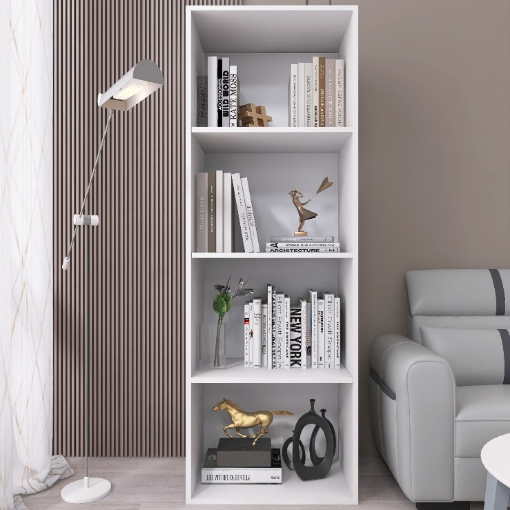 Estante Livreiro Guarda Livros Armário Organizador Com 4 Prateleiras e Gold Luxo - Móveis