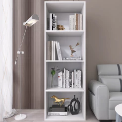 Estante Livreiro Guarda Livros Armário Organizador Com 4 Prateleiras e Gold Luxo - Móveis