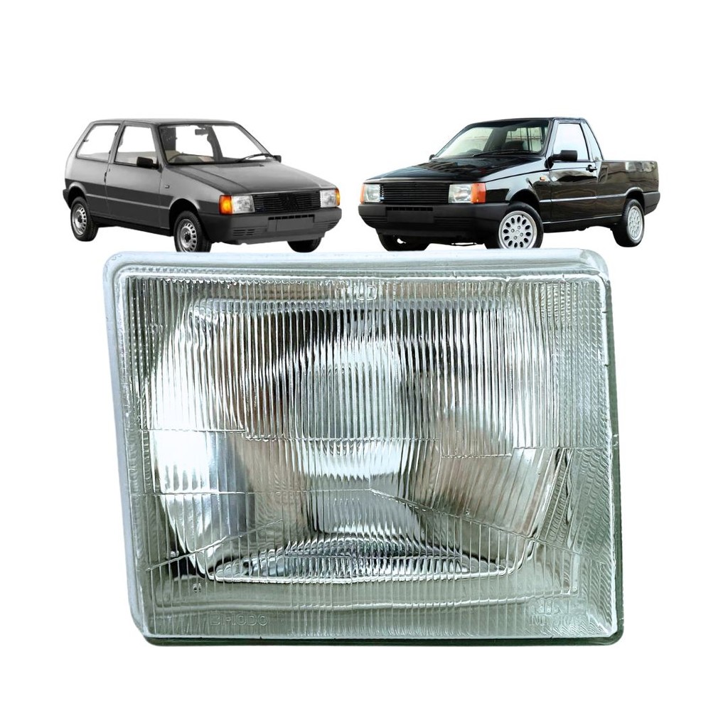 Farol Dianteiro Principal Vidro Para Fiat Uno Fiorino 1984 a 1990 Lado Direito Nino 7000052