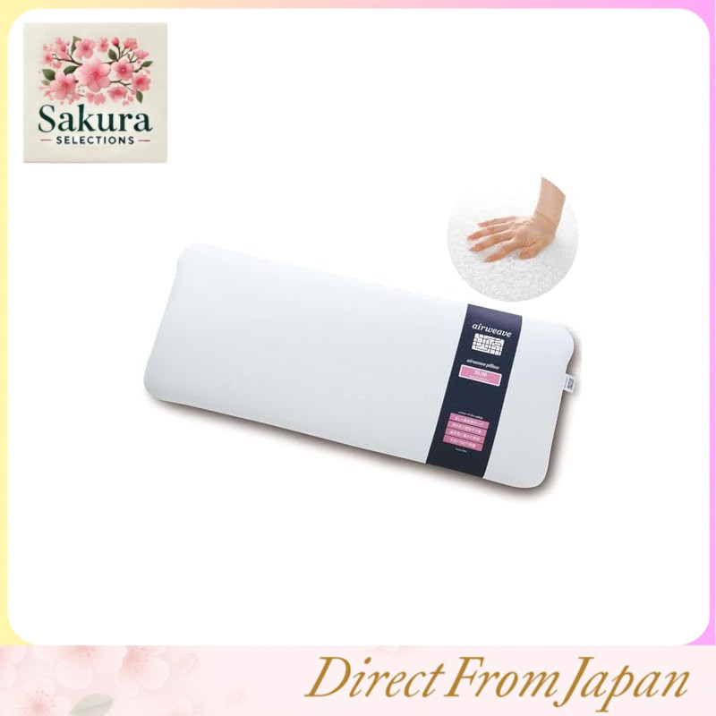 airweave Pillow Slim Minami's Pillow, approximately 80cm wide × 33cm long × 5-7cm high, straight neck design, low height, high resilience, washable, breathable, adjustable height and firmness, thin and wide, reduces moisture buildup for the head, made in 