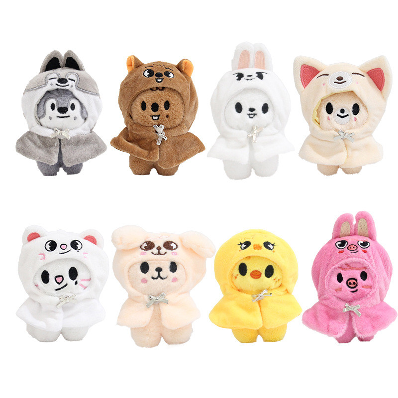 Boneca de Pelúcia Kpop Idol Stray Kids de 10cm com Capa Fofa Roupas Colecionáveis para Fãs SKZOO