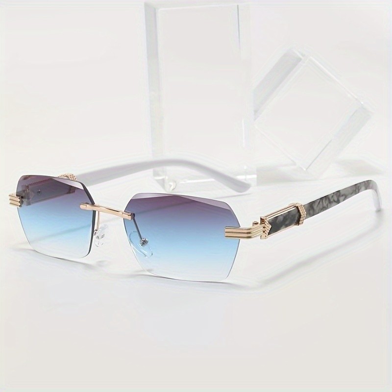 óculos de sol cortados sem marcos, óculos de sol de oceano mudando cores, óculos de sol unisexuais em Oferta na Shopee