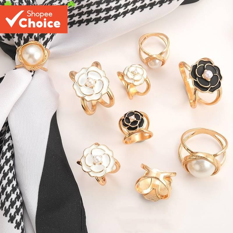 Pearl Mountain Tea Flower Clothes Botão De Flor De Chá Canto De Anel Pequeno Lenço Quadrado De Seda Laço