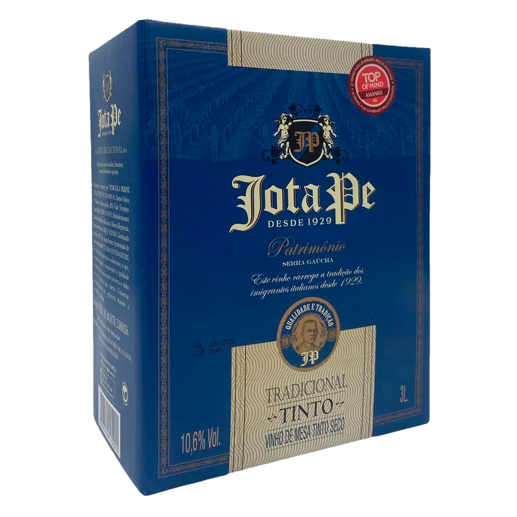 VINHO BAG IN BOX JOTA PE TINTO SUAVE 3LT em Oferta na Shopee
