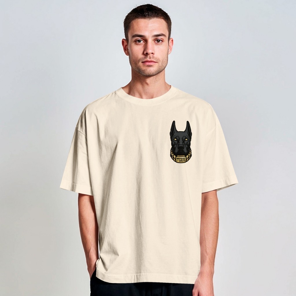 Camiseta Oversized Streetwear Dobermann Dog Coleira Bravo REF 2901 Fluxo Geek