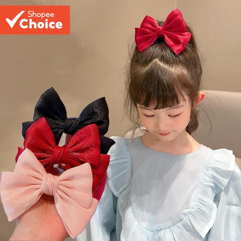 Bonito Organza Arco Meninas Grampos De Cabelo Doce Crianças Presilhas Princesa Acessórios Para O Conjunto Presente Laço 