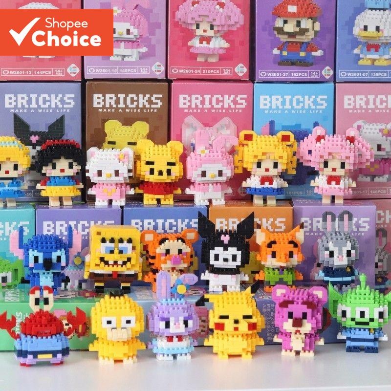 Conjunto De Micro Blocos De Construção , Estatuetas De Desenhos Animados DIY , Brinquedos De Quebra-Cabeça Com Caixa Ceg