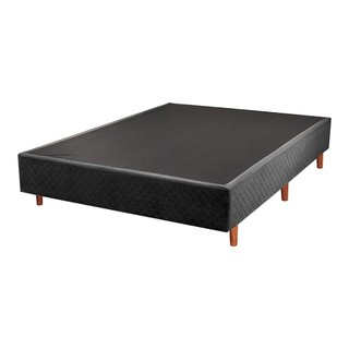 Base Box Casal Suede Cristalflex 138x188 Preta Firme Durável Conforto e Elegância