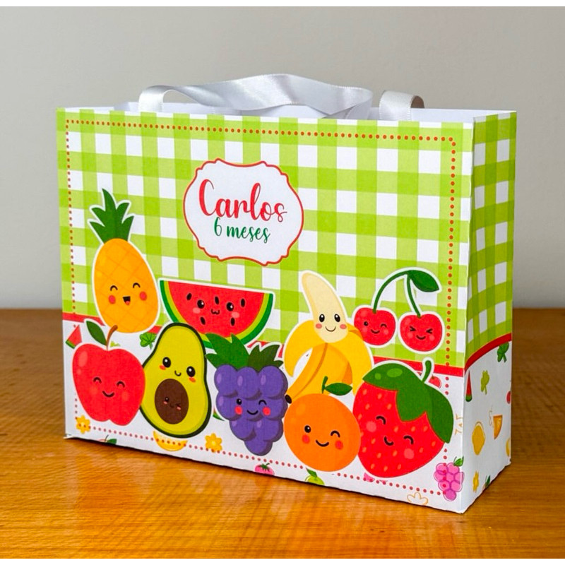 Kit Sacolinhas Surpresa FRUTINHAS - Personalizada - Pegue e Monte - Lembrancinha Festa
