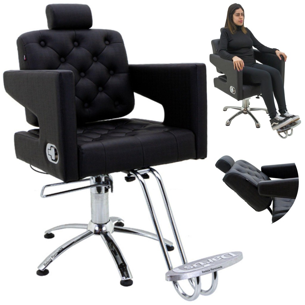 Cadeira de Barbeiro Cabeleireiro Salão de Beleza Hidraulica