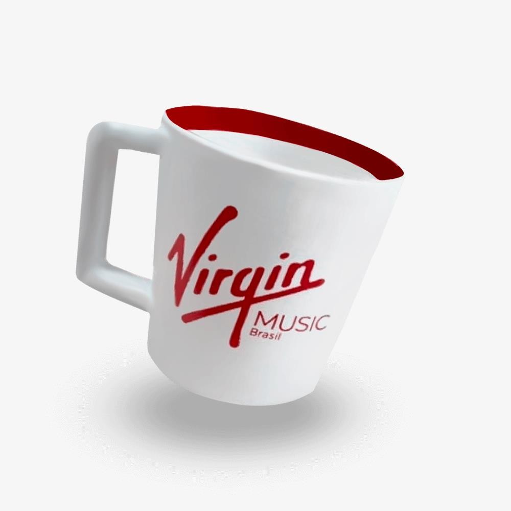 Caneca Virgin Music Brasil Logo - Branca e Vermelha - Fashion Accessories