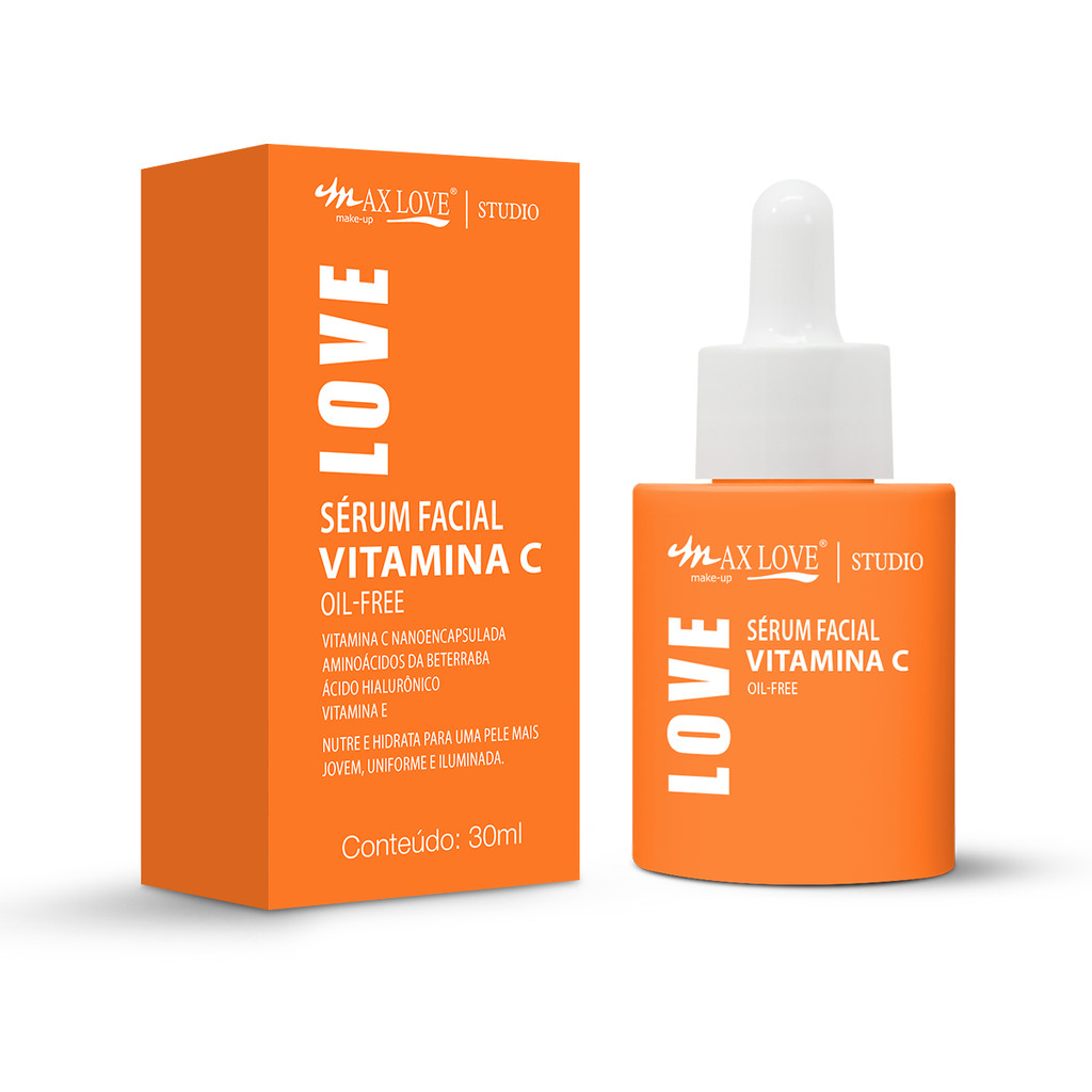Sérum Facial Vitamina C Oil-Free - Max Love Anti-idade, Pele Iluminada