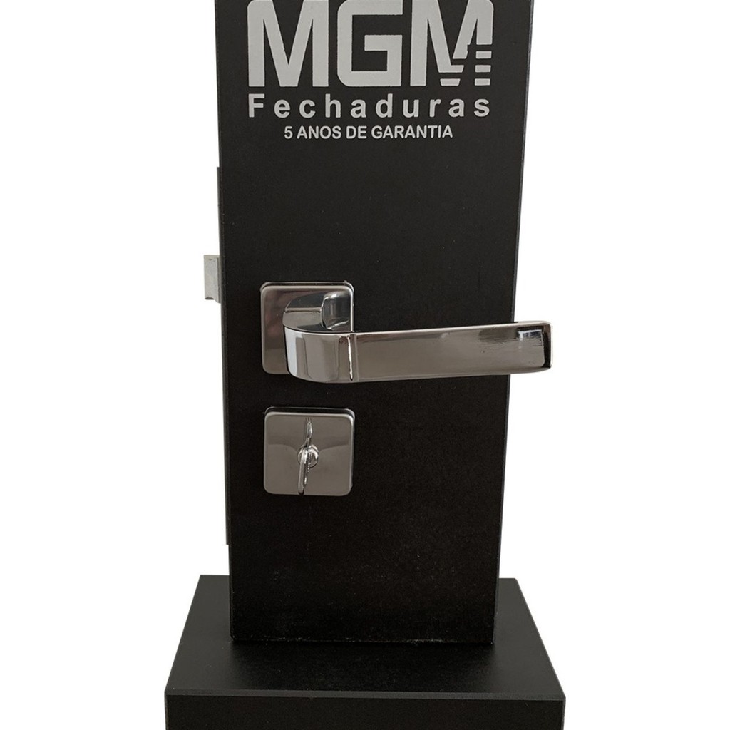 Fechadura Banheiro Modena Roseta Quadrada Cromada MGM