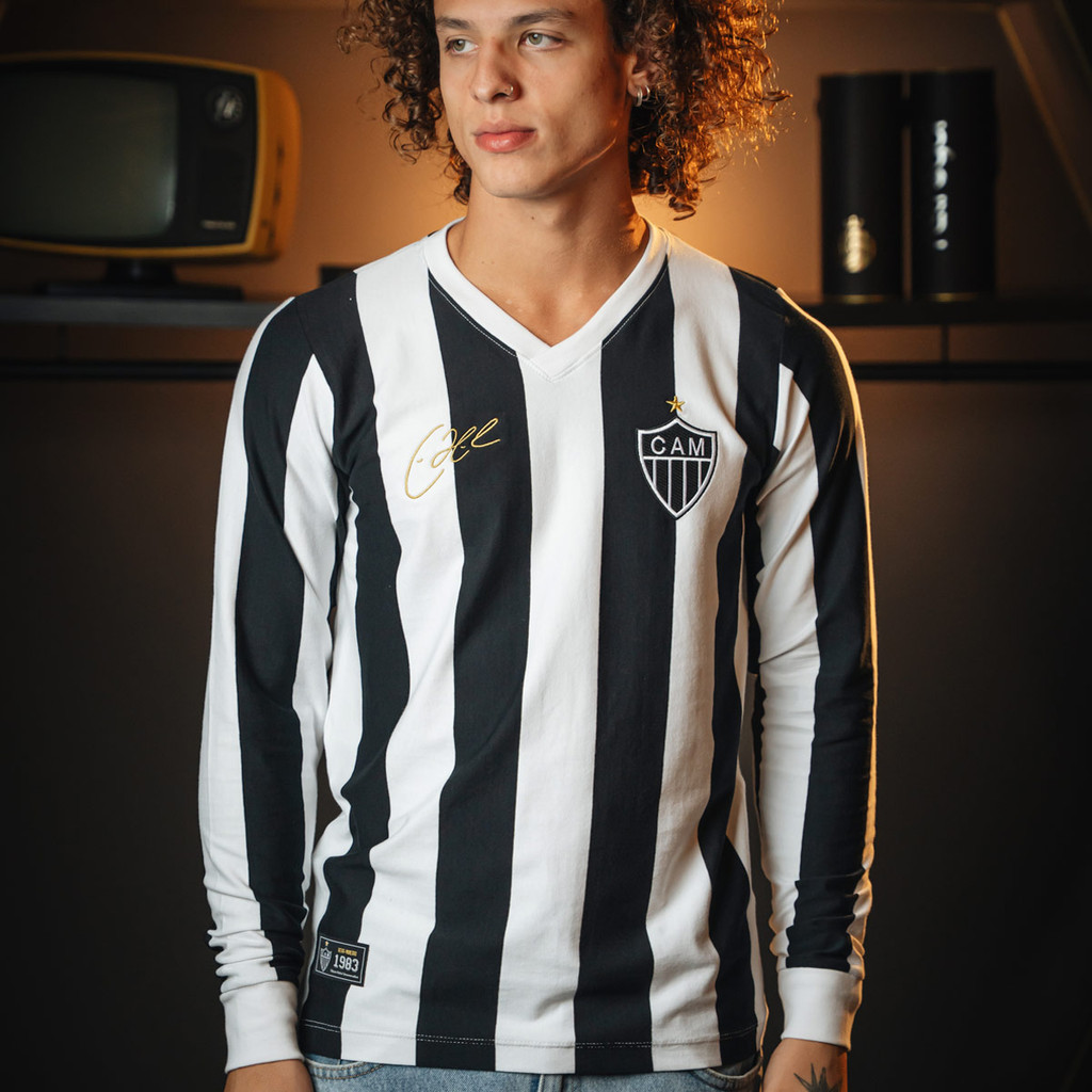 Camisa Atlético Mineiro Retrô Éder 1983 Manga Longa Masculina Oficial