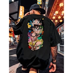 Camiseta Unissex Oversized Plus Size Feminina Masculina unissex streetwear dragon ball estampa de goku gohan
