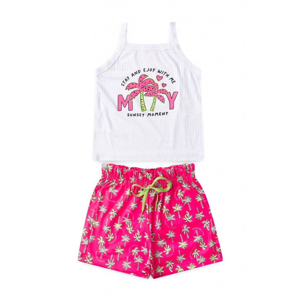 Conjunto Feminino Infantil Pôr Do Sol Tropical em Oferta na Shopee